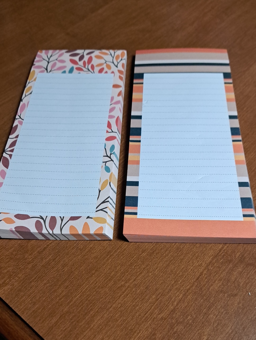 Striped & Floral Notepads - Coral, Peach, Teal Magnetic Back